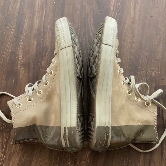 Converse All Star Leather Army Green Size Men’s 6 Women’s 8 - Picture 4 of 9